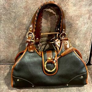 Rioni Black/Brown and Tan Leather Handbag